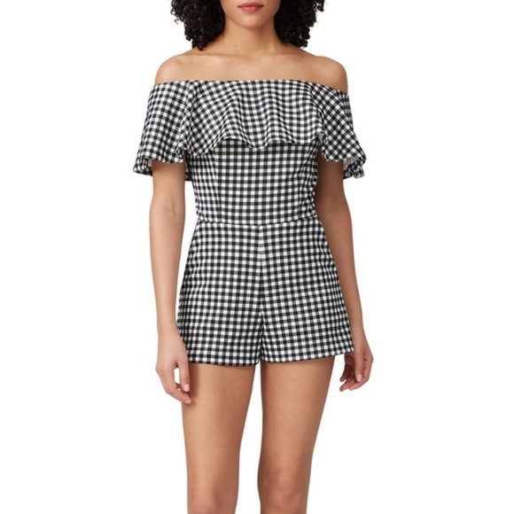 Slate & Willow Pants - Slate & Willow Gingham Ruffle Romper XS